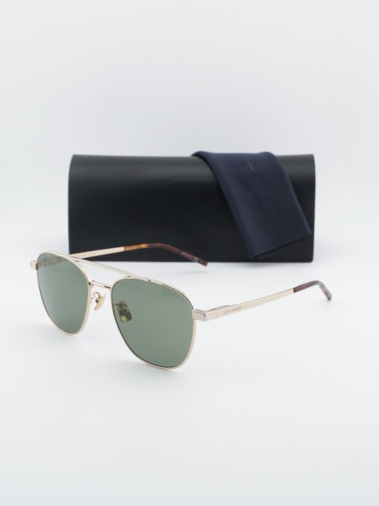 Saint Laurent SL531 011 Aviator Sunglasses - Gold / Green main image 8